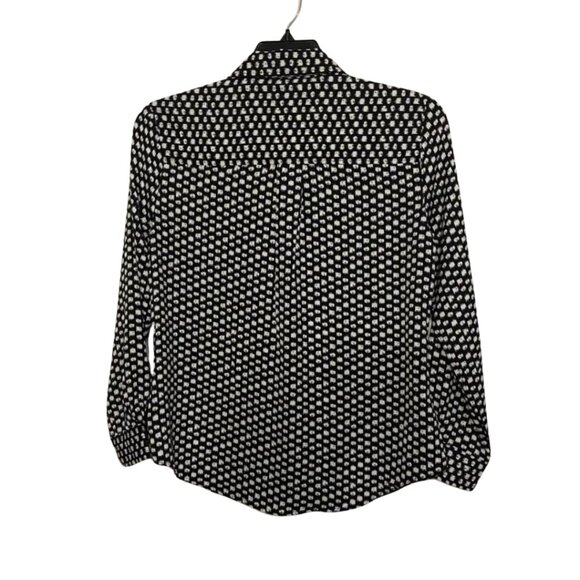 Liverpool Black and White Allover Print Button Up Top With Double Flap Pockets - Picture 4 of 15